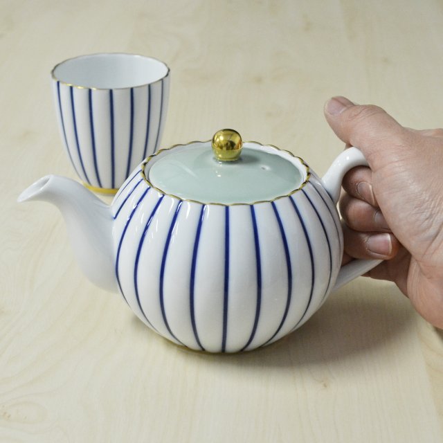 【青藍縞紋】茶器セット5