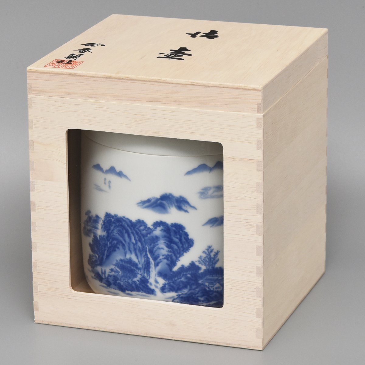 【山水】筒型6寸骨壺5