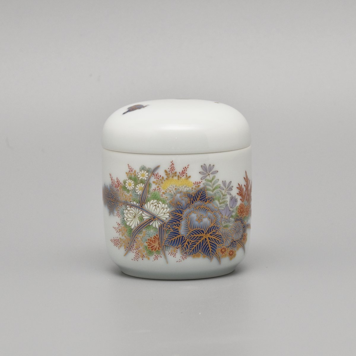 【芙蓉淡彩菊】筒型2.5寸 骨壺1