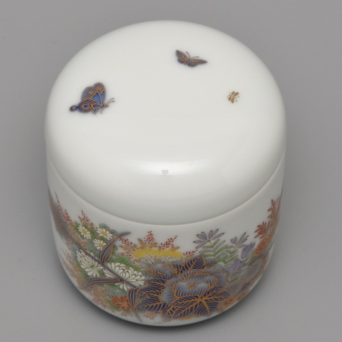 【芙蓉淡彩菊】筒型2.5寸 骨壺4