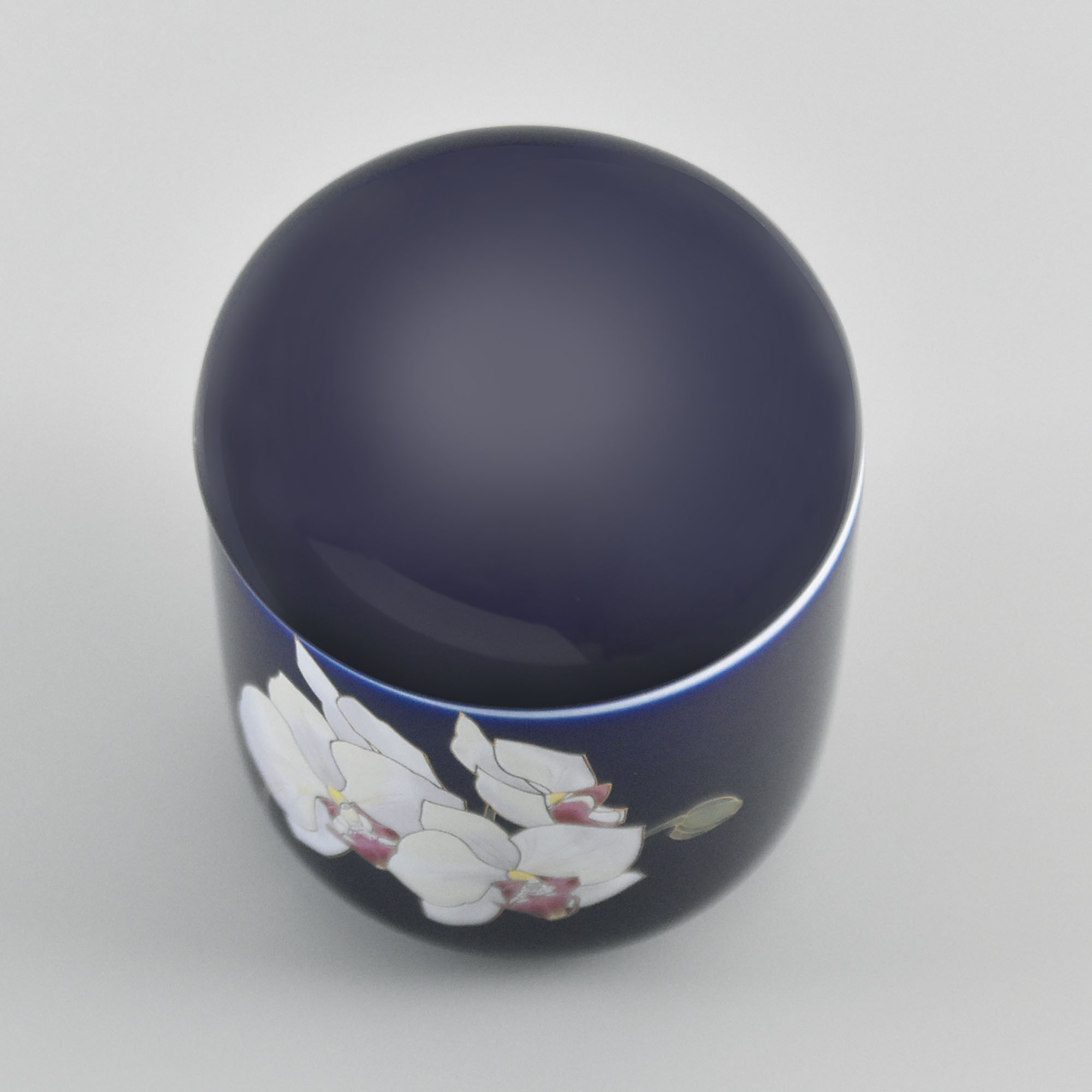 【ルリ胡蝶蘭】筒型2.5寸 骨壺3