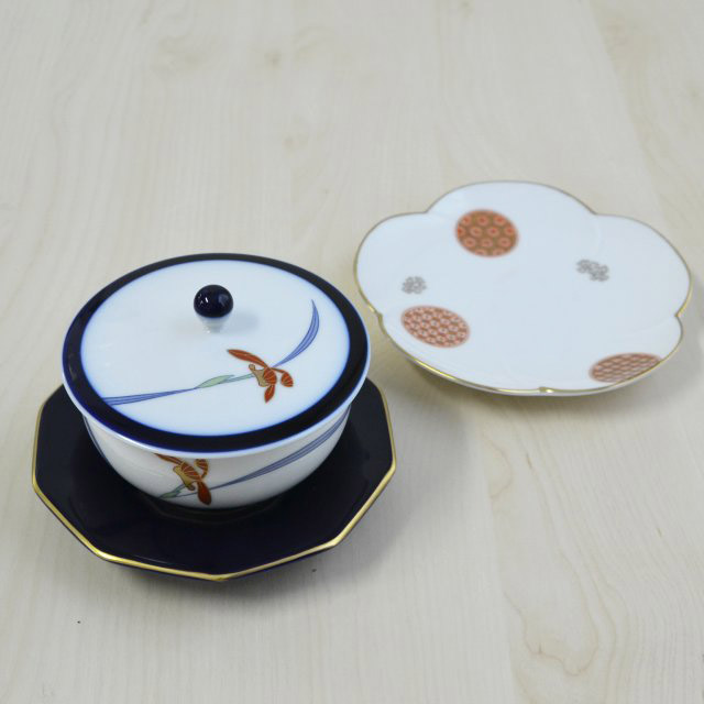 【オーキッドレース】蓋付湯のみ５客セット6