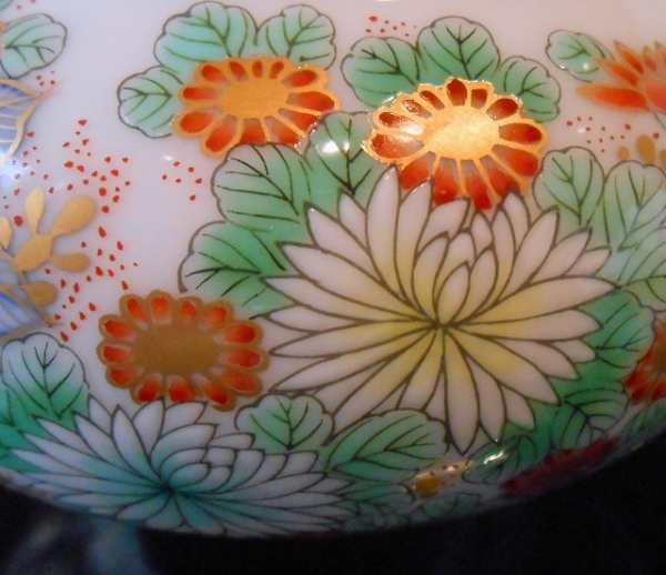 【染錦芙蓉淡彩菊】香炉4
